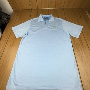 Masters Clubhouse Collection Made in Italy Blue Golf Polo Shirt Men's LARGE‎
